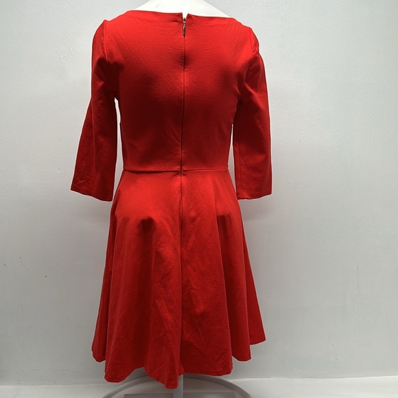 Kate Spade Dress Midi Fit And Flare Jersey Stretch Ponte Knit Bright Red Size XS - Picture 4 of 9